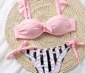 Striped Print Women S Bikini Strap High Waist Sexy Split On Luulla