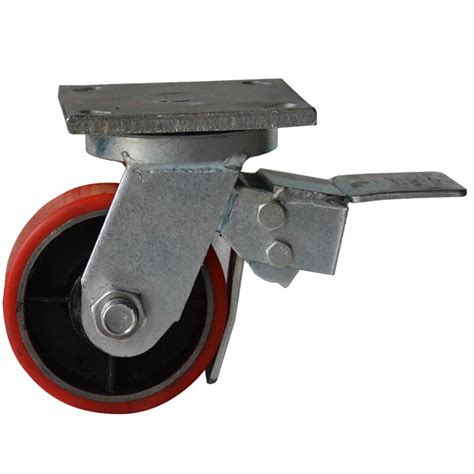 Heavy Duty PU Large Caster Wheels With Brakes YTCASTER