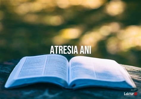 Arti Atresia Ani Di Kamus Besar Bahasa Indonesia Kbbi