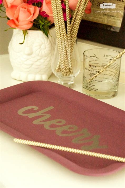 Diy Bar Tray Silhouette Creators Challenge Two Purple Couches