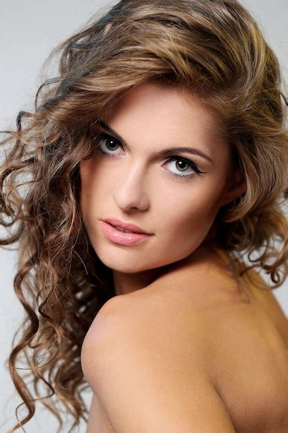 Premium Photo Beautiful Brunette Woman With Curls