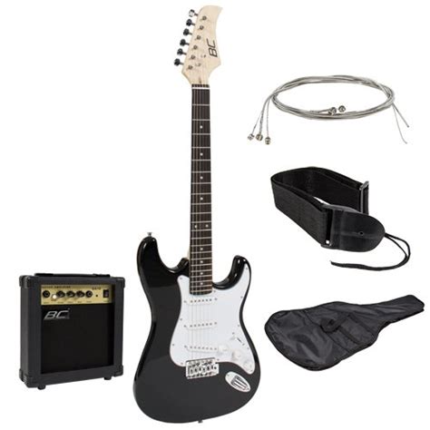 Full Size Black Electric Guitar With Amp Case And Accessories Pack Beginner Starter Package