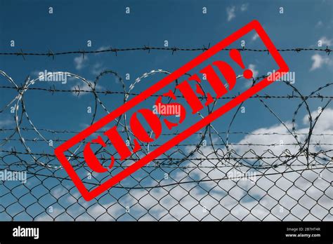 Closed Borders Due To Coronavirus Outbreak Quarantine Zone Concept