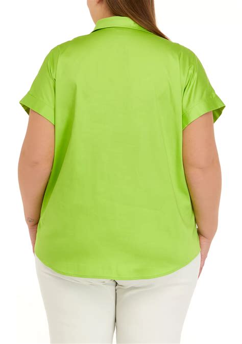 THE LIMITED Plus Size Dolman Sleeve Collared Shirt | Belk