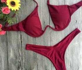 Solid Color Sexy Bikini Swimsuit On Luulla