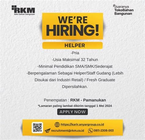 Lowongan Kerja Subang RKM Pamanukan November 2024 Terbaru LOKER SUBANG ID