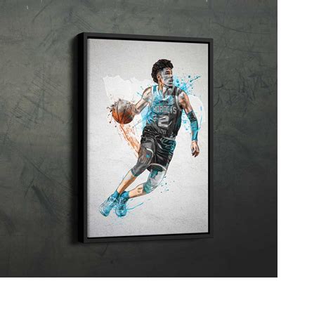 Lamelo Ball Poster Charlotte Hornets Nba Framed Wall Art Hom Inspire