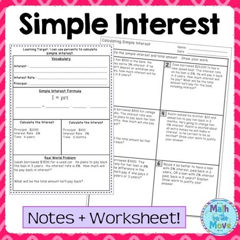 Simple Interest Worksheets