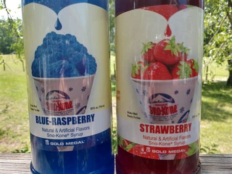 Set Of Sno Cone Syrups Blue Raspberry And Strawberry