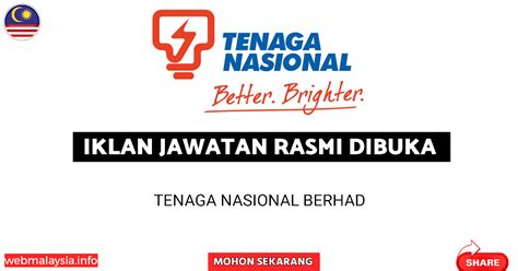 Jawatan Kosong Tenaga Nasional Berhad Tnb Tahun L Permohonan