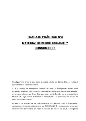 Tp Consumidores Trabajo Practico N De Confeccion Obligatoria