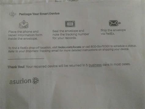 Asurion Return Shipping Label - Asurion Corporate Office Headquarters