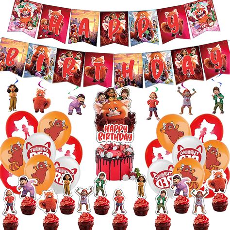 Turning Red Movie Party Supplies Turning Red Panda Themed Birthday