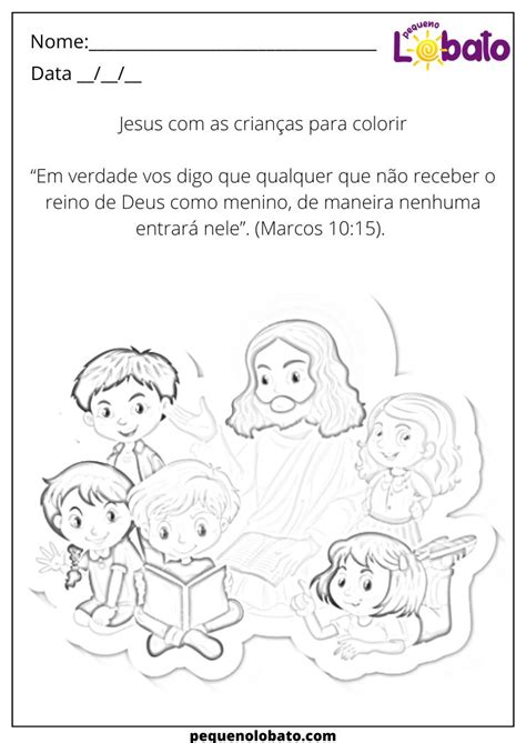 Atividades de Jesus as Crianças para Colorir em 2025