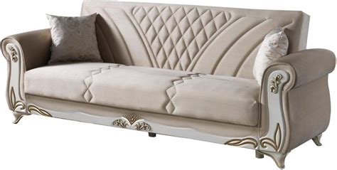 Asos Convertible Sleeper Sofa In Khaki Beige By Furnia 1StopBedrooms