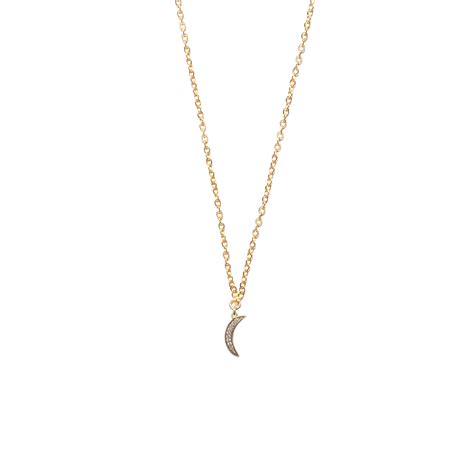 Moon Necklace, Pave, Gold Filled - Aspen & Salt