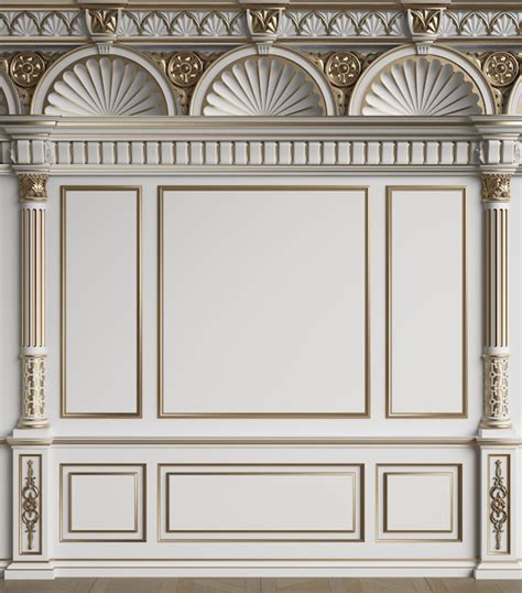 classic interior wall  mouldings premium photo