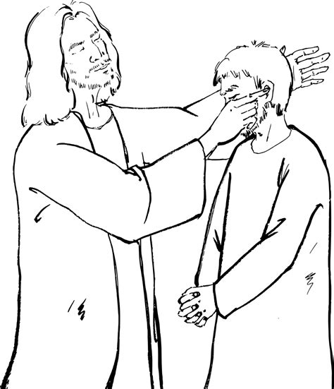 Jesus Heals Blind Man Coloring Page Sketch Coloring Page