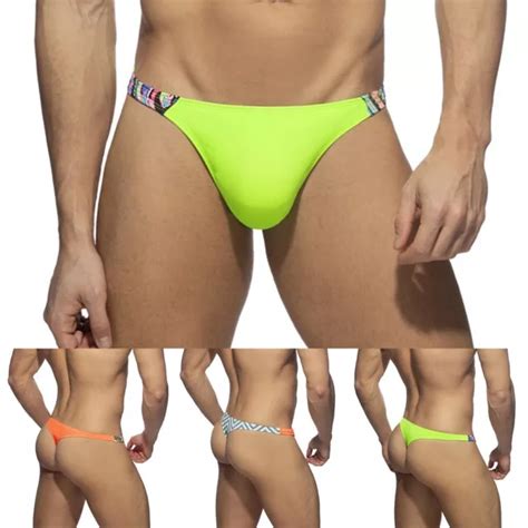 Herren Surf Strand Sexy Niedrig Sitzende Bikini String Unterhose Bademode Eur Picclick De