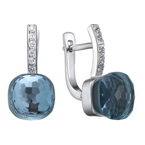 Серебряные серьги с кварцем - купить в ювелирном магазине