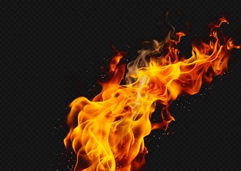 Flamme De Feu Sur Fond Transparent Psd Premium