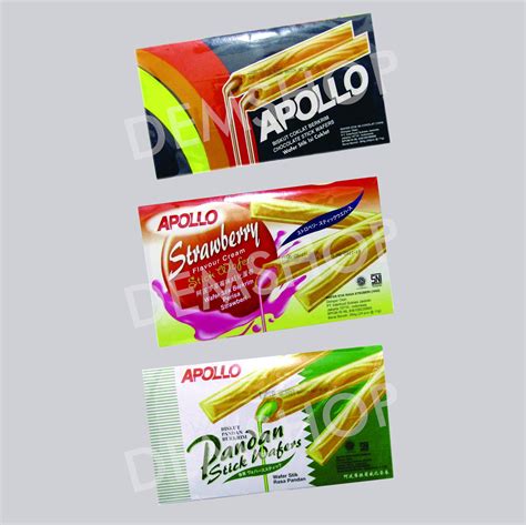 APOLLO STICK WAFER COKLAT CHOCOLATE STRAWBERRY PANDAN WAFER STICK