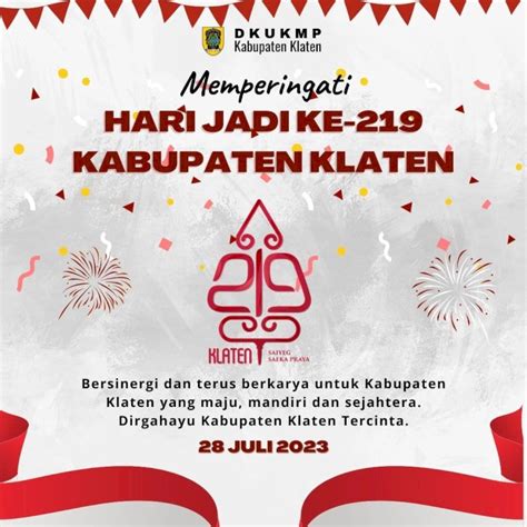 selamat hari jadi   kabupaten klaten saiyeg saeka praya dinas