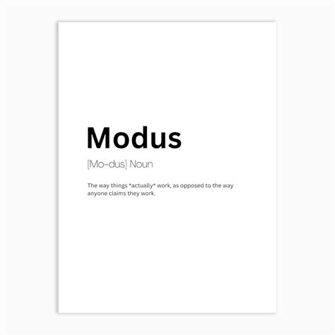 Modus Definition Meaning Art Print by Kaigozen - Fy