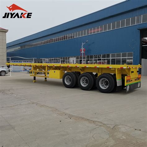 Tri Axle Ft Feet Flatbed Container Carrier Semi Truck Trailer