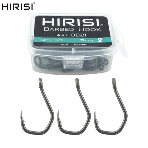 Hirisi Pcs Ptfe Coated High Carbon Stainless Steel Barbed Fish Hook