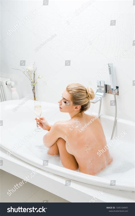 Beautiful Naked Woman Taking Bath Holding Stock Photo Shutterstock