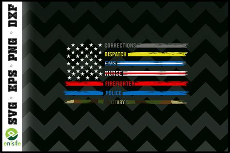 America First Responders Flag Support By Enistle | TheHungryJPEG