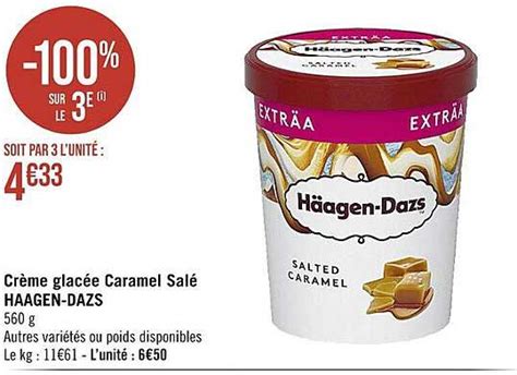 Promo Crème Glacée Caramel Salé Häagen dazs chez Supermarchés