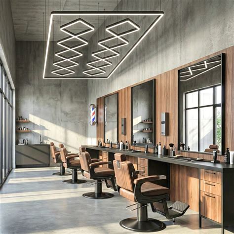 Ideias De Iluminação Para Barbearia - LUMINÁRIA DE TETO LED EM FORMATO DE LOSANGO PARA BARBEARIA -【BARBERALIA】