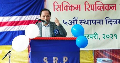 Srp President Kb Rai Addressing The Party Foundation Day Programme