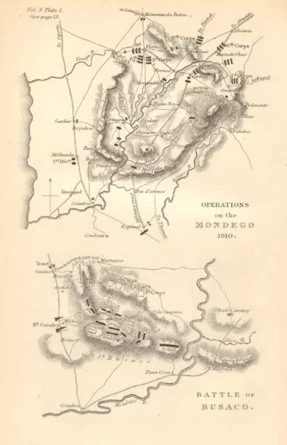 Peninsular War Mapbattle Plan Battle Defence Of Portugal 1810 2980