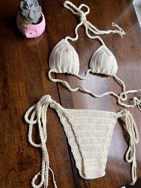 Jessica Crochet Bikini Set Simple String Bikini Crochet Etsy
