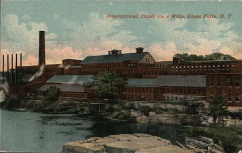 International Paper Co S Mills Glens Falls Ny Postcard