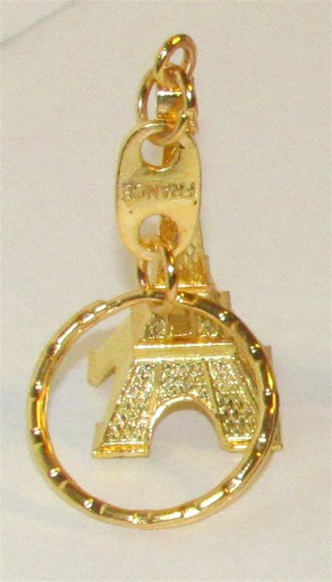 Gold Color Eifel Tower Paris France Key Chain Ring Keychain New