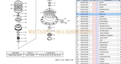 Swing Motor Seal Kit Xkay-01558 For Crawler Excavator R450lc-7 R450lc ...