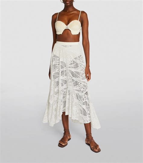 Womens PatBO White Netted Beach Skirt Harrods UK