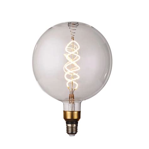 cgc extra large clear glass spiral filament  led bulb globe warm