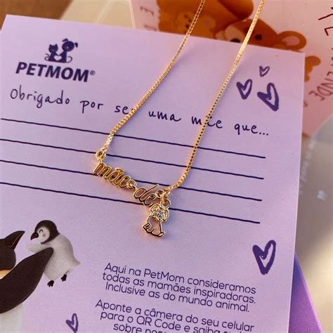 Colar mãe de cachorro folheado em ouro 18k JOIAS PETMOM