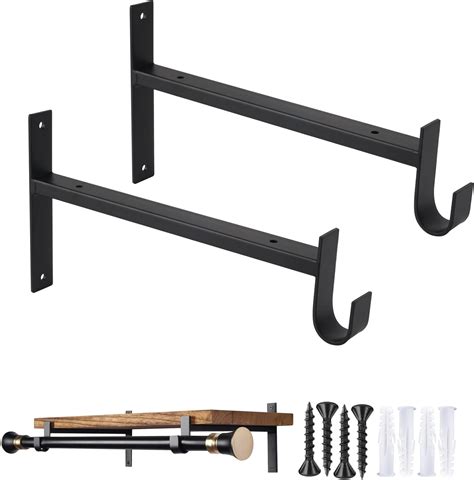 Amazon Ovov Shelf Bracket With Rod Holder Pack Closet Shelf