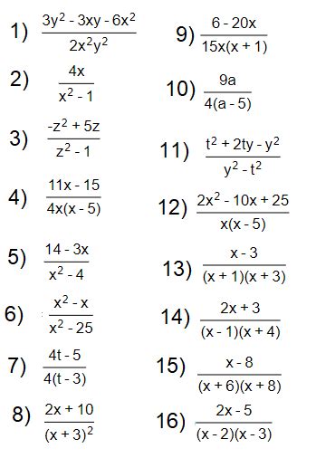 Adding And Subtracting Rational Expressions Worksheet