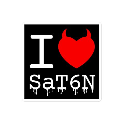 I Love Satan Sticker Heart With Devil Horns