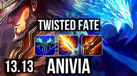 Twisted Fate Vs Anivia Mid 4010 21m Mastery 500 Games Kr