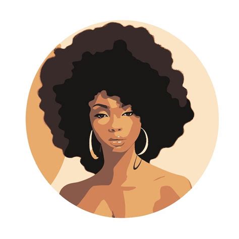 Premium Vector Black Woman Portrait Vector Illustration