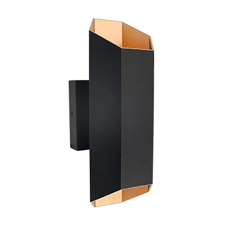 13 In Hexa Bronze Integrated Led Outdoor Up And Down Wall Sconce