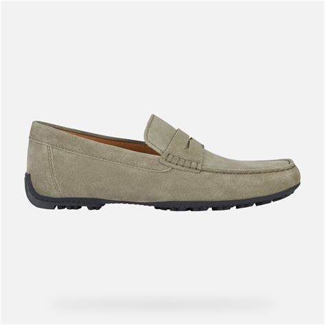 Geox® KOSMOPOLIS + GRIP: Men's sage Suede Loafers | Geox®